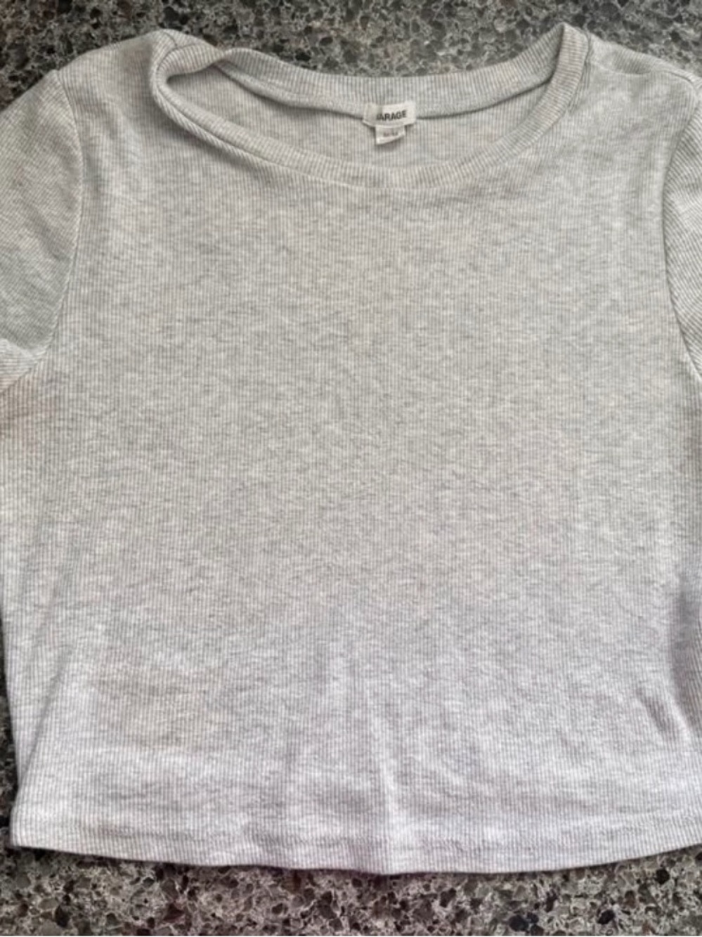 Garage Women's Light Heather Gray Ribbed Crew Tee